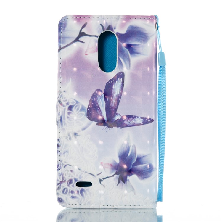 Pattern Printing Light Spot Decor Leather Phone Case for LG Stylus 3 - Flowers and Butterflies-3
