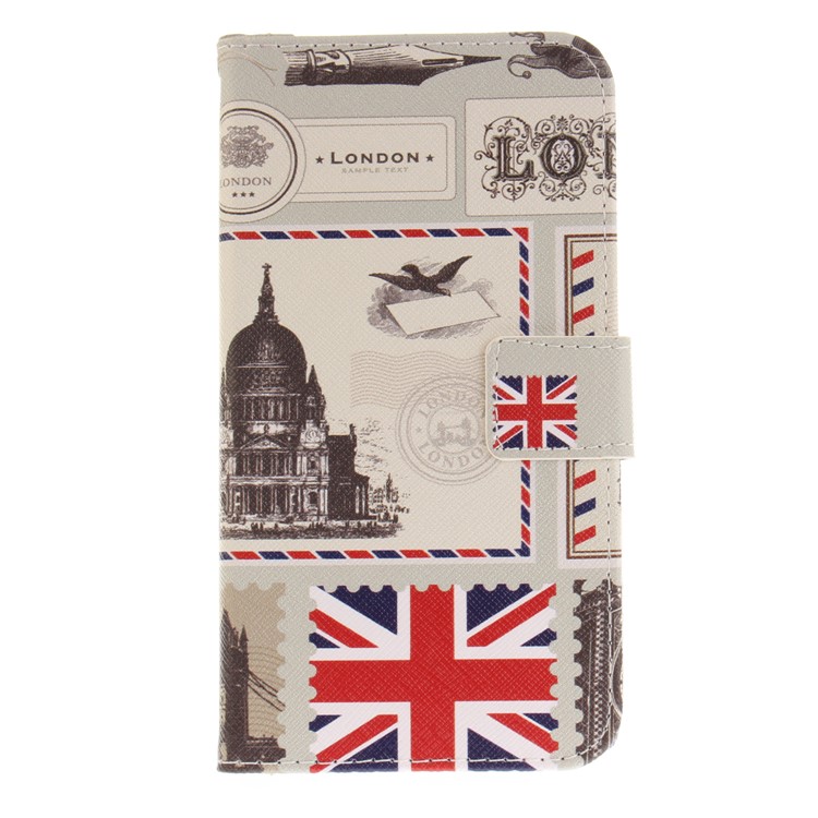 Magnetic Leather Wallet Patterned Folio Case for LG Stylus 3 / Stylo 3 - London Elements-2