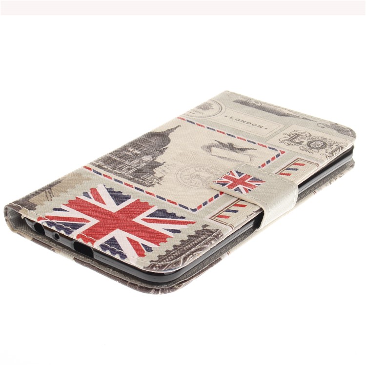 Magnetic Leather Wallet Patterned Folio Case for LG Stylus 3 / Stylo 3 - London Elements-4