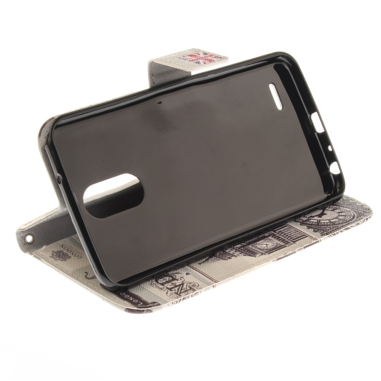 Magnetic Leather Wallet Patterned Folio Case for LG Stylus 3 / Stylo 3 - London Elements-6