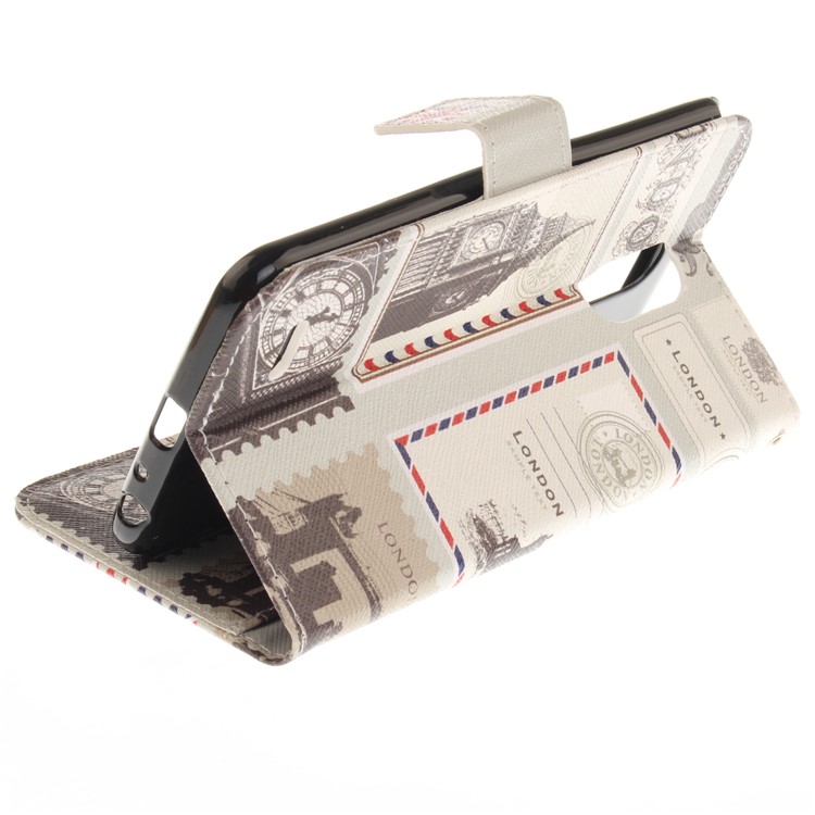 Magnetic Leather Wallet Patterned Folio Case for LG Stylus 3 / Stylo 3 - London Elements-7