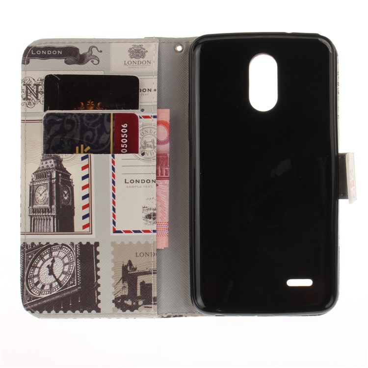Magnetic Leather Wallet Patterned Folio Case for LG Stylus 3 / Stylo 3 - London Elements-9