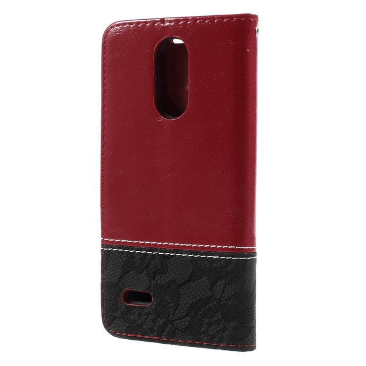 Contrast Color Card Holder Stand Leather Phone Case for LG K4 (2017) - Red-2
