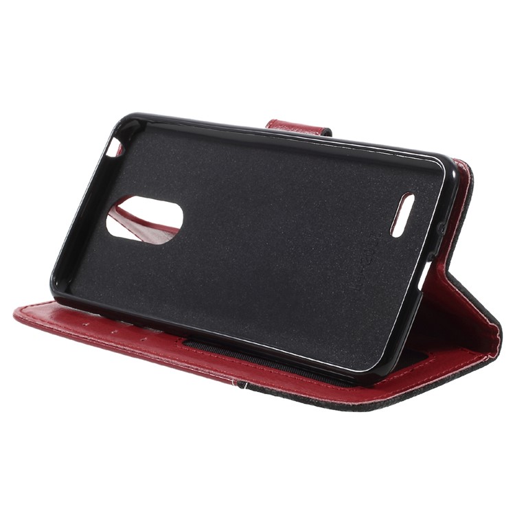 Contrast Color Card Holder Stand Leather Phone Case for LG K4 (2017) - Red-3