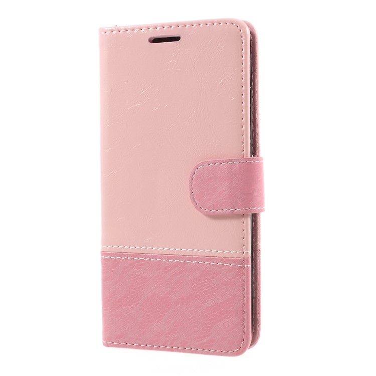 Contrast Color Leather Mobile Shell with Card Slots for LG K4 (2017) EU Version - Pink-1