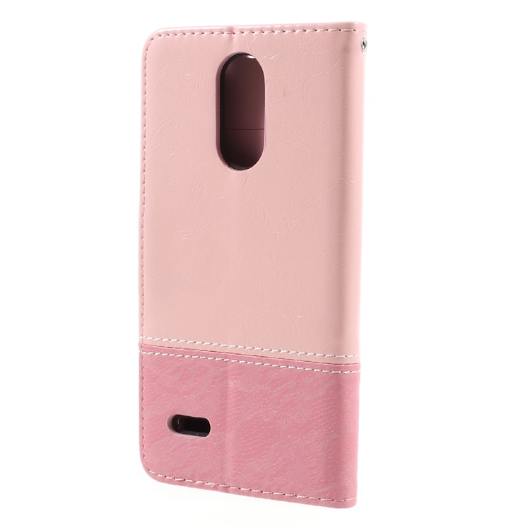 Contrast Color Leather Mobile Shell with Card Slots for LG K4 (2017) EU Version - Pink-2