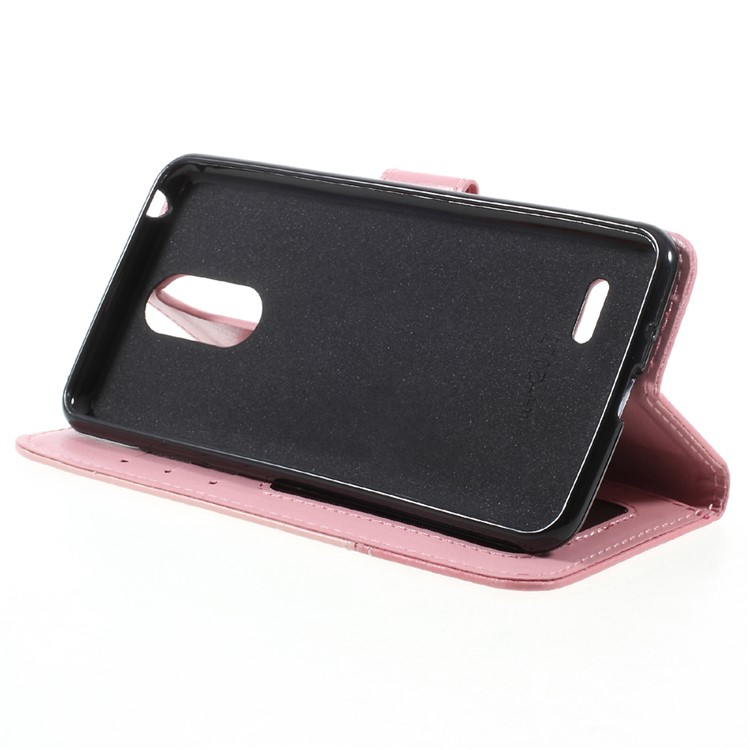 Contrast Color Leather Mobile Shell with Card Slots for LG K4 (2017) EU Version - Pink-3