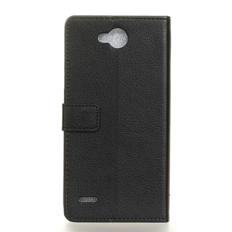 Litchi Skin Leather Wallet Case for LG X power2 - Black-3