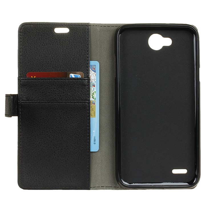 Litchi Skin Leather Wallet Case for LG X power2 - Black-4