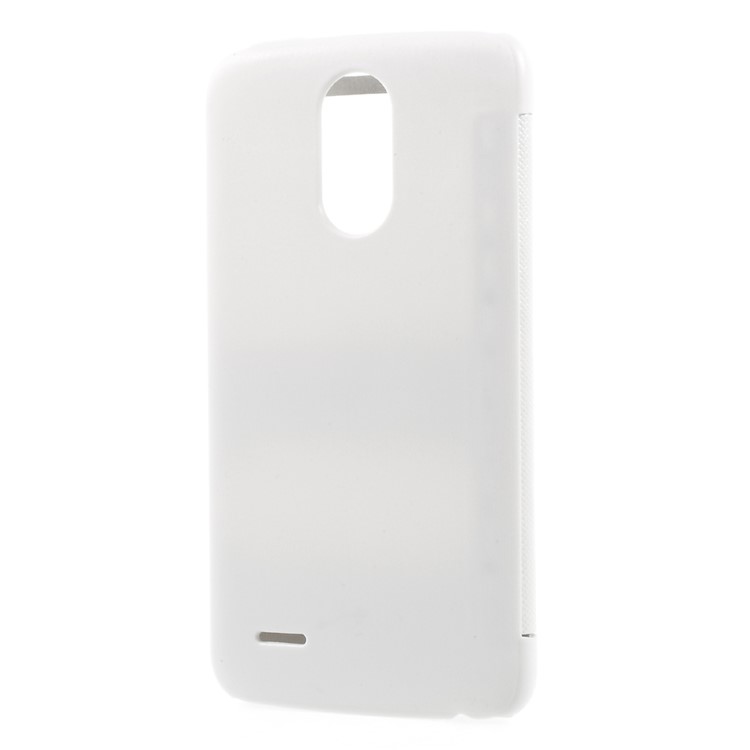 For LG Stylus 3 / Stylo 3 Silk Texture Dual Window Stand Leather Mobile Phone Casing - White-2