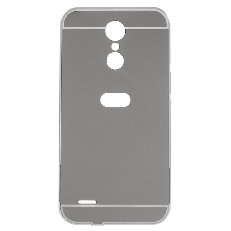Slide-on Metal Bumper Mirror-like PC Back Mobile Phone Case for LG K10 (2017) EU Version - Silver-1
