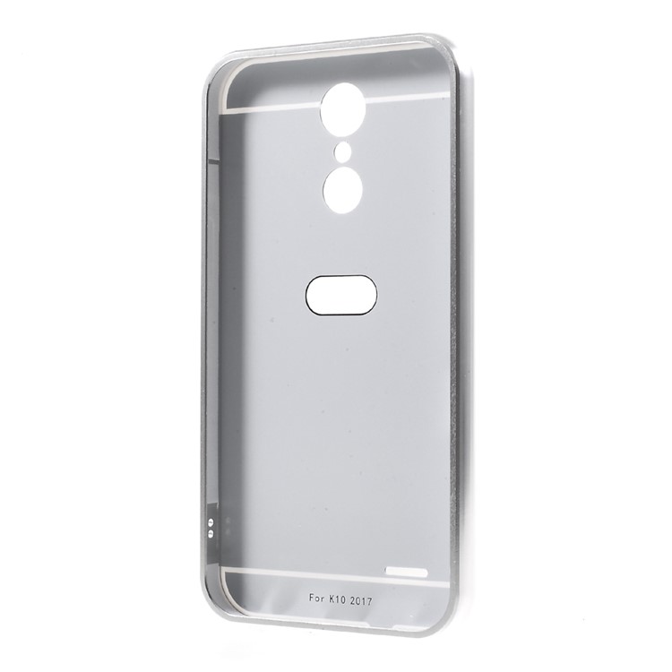 Slide-on Metal Bumper Mirror-like PC Back Mobile Phone Case for LG K10 (2017) EU Version - Silver-3