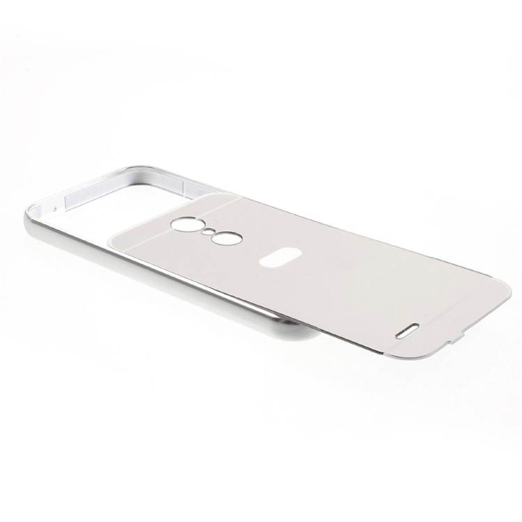Slide-on Metal Bumper Mirror-like PC Back Mobile Phone Case for LG K10 (2017) EU Version - Silver-5