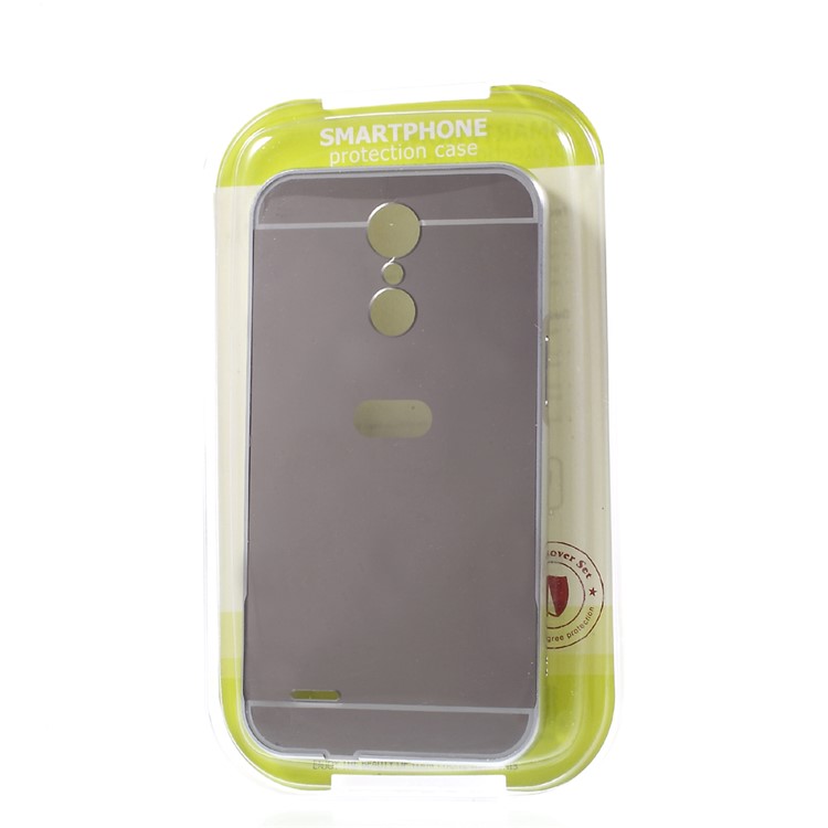 Slide-on Metal Bumper Mirror-like PC Back Mobile Phone Case for LG K10 (2017) EU Version - Silver-7