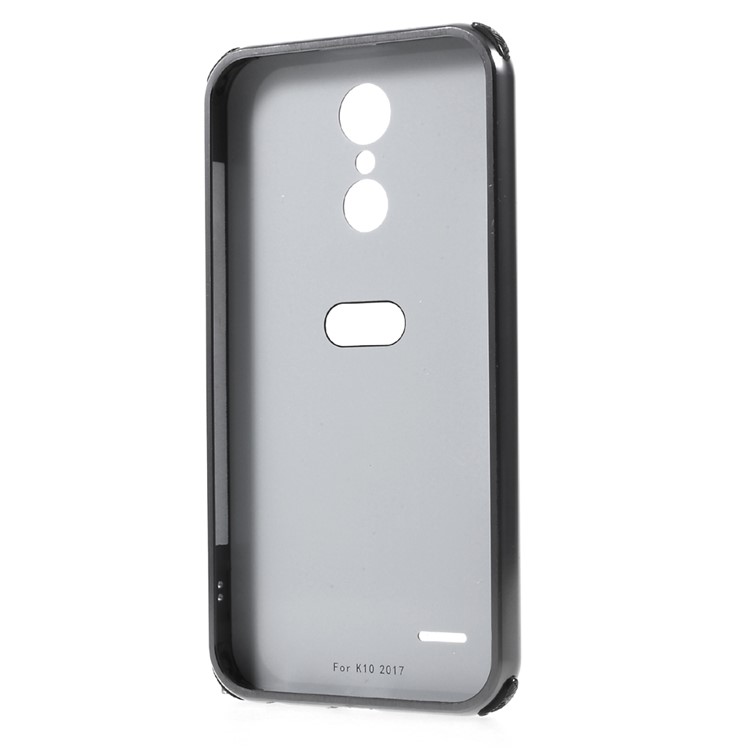Shock-proof Plated Bumper + Brushed PC Mobile Phone Cover for LG K10 (2017) - Black-2