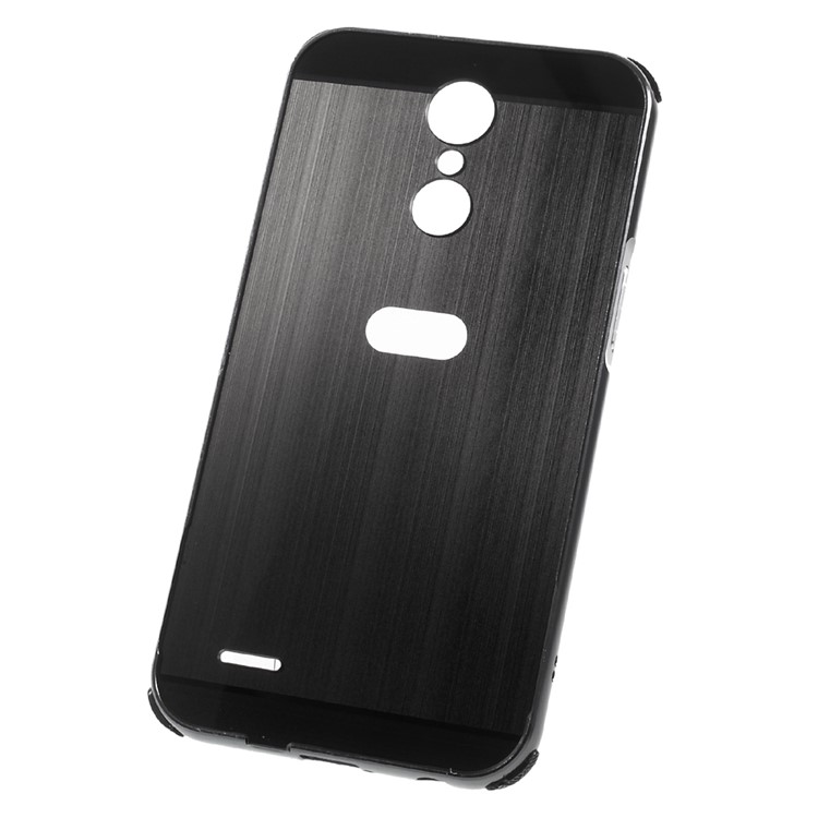 Shock-proof Plated Bumper + Brushed PC Mobile Phone Cover for LG K10 (2017) - Black-3