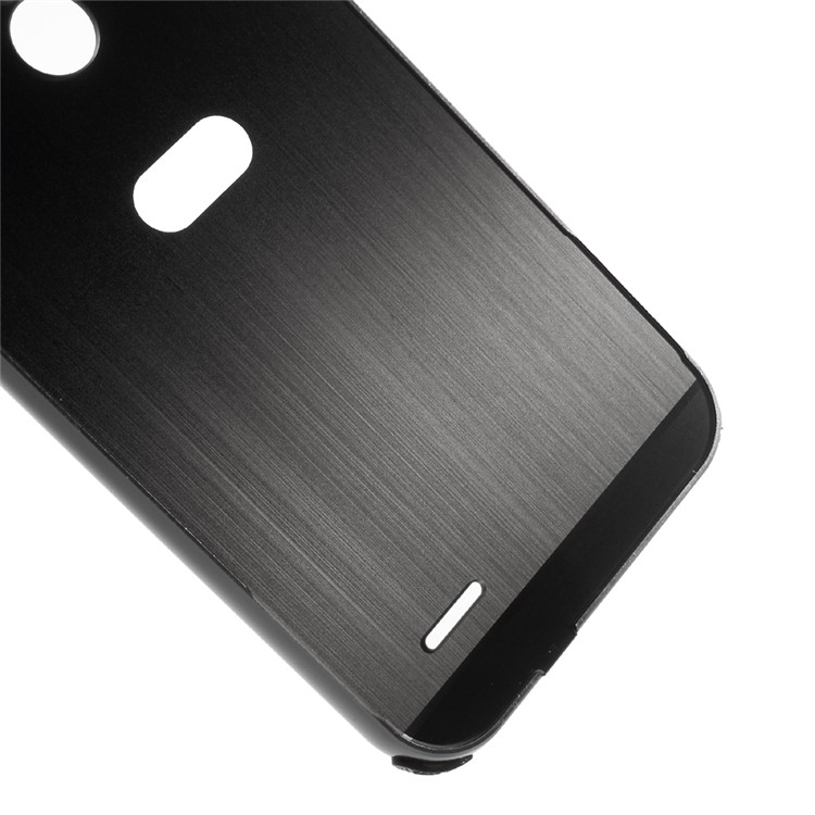 Shock-proof Plated Bumper + Brushed PC Mobile Phone Cover for LG K10 (2017) - Black-5