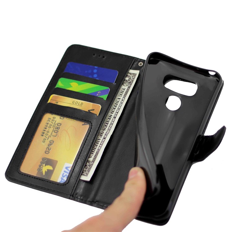 Crazy Horse Wallet Leather Mobile Casing with Stand for LG G6 - Black-10