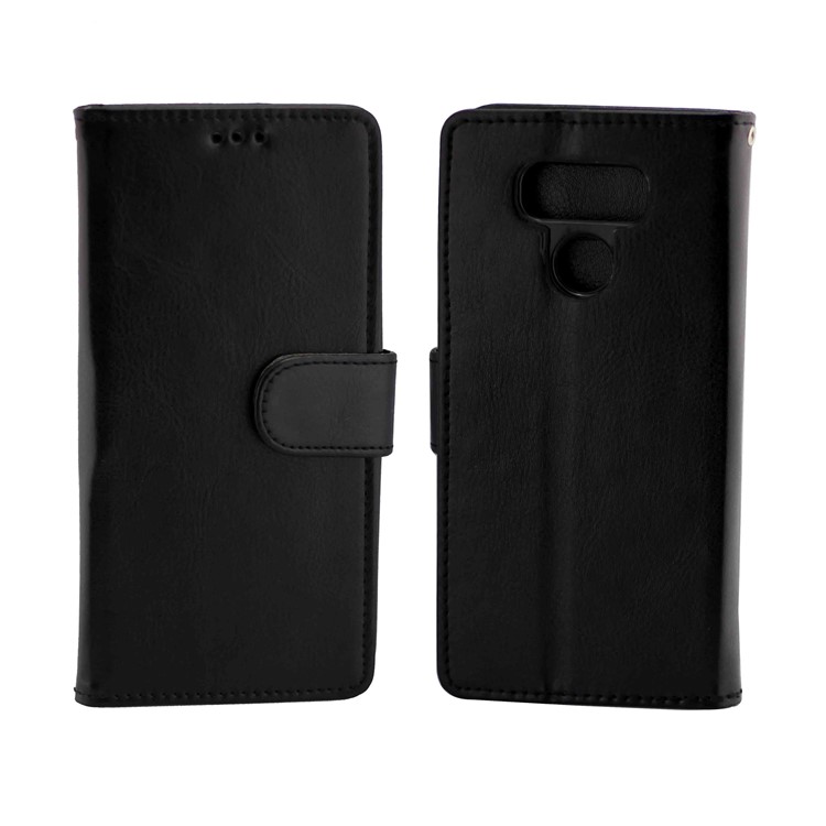 Crazy Horse Wallet Leather Mobile Casing with Stand for LG G6 - Black-4