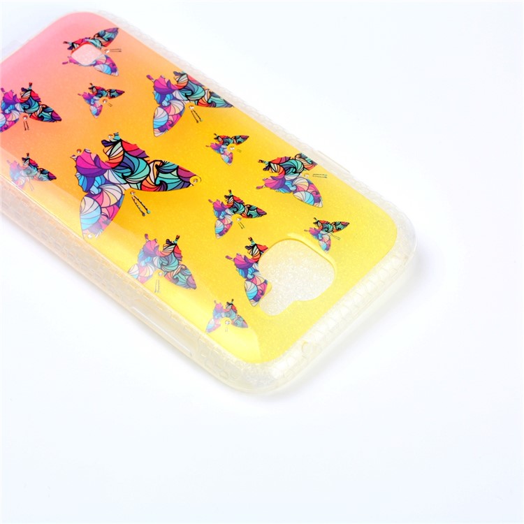 Patterned Inner Rhinestone TPU Case for LG K3 (2017) - Colorful Butterflies-5