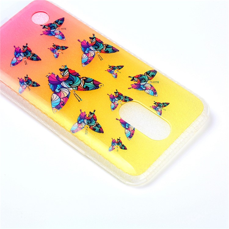 Pattern Printing Inner Rhinestone TPU Case for LG K10 (2017) - Colorful Butterflies-5