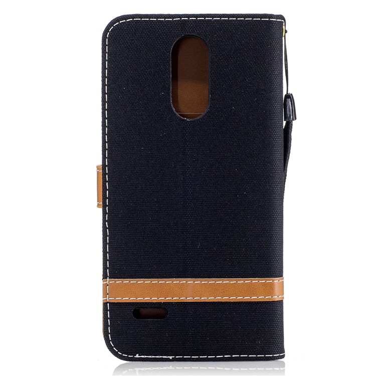 For LG K4 (2017) EU Version Jean Cloth Texture Leather Stand Card Slots Phone Shell - Black-3