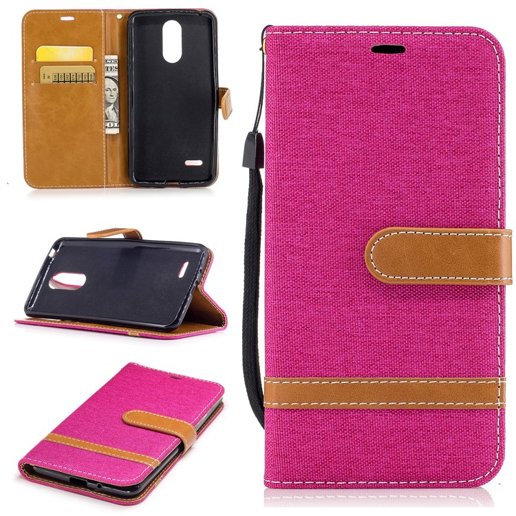 Jean Cloth Texture Leather Stand Phone Cover for LG K4 (2017) EU Version - Rose-1
