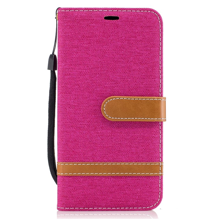 Jean Cloth Texture Leather Stand Phone Cover for LG K4 (2017) EU Version - Rose-2