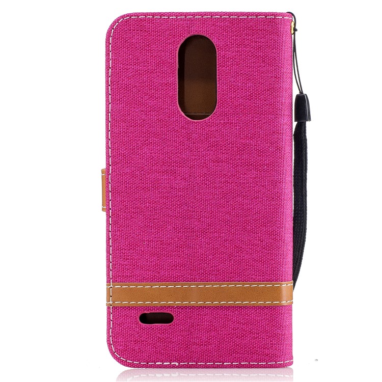 Jean Cloth Texture Leather Stand Phone Cover for LG K4 (2017) EU Version - Rose-3