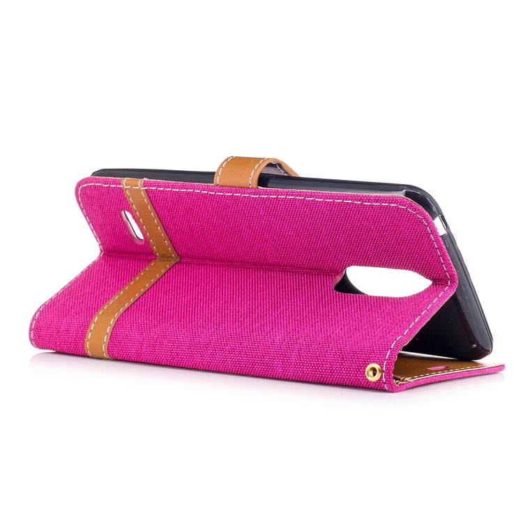 Jean Cloth Texture Leather Stand Phone Cover for LG K4 (2017) EU Version - Rose-4