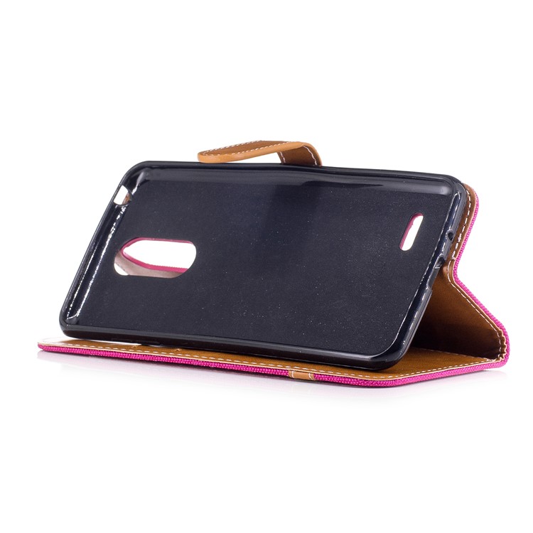 Jean Cloth Texture Leather Stand Phone Cover for LG K4 (2017) EU Version - Rose-5