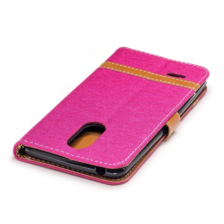 Jean Cloth Texture Leather Stand Phone Cover for LG K4 (2017) EU Version - Rose-7