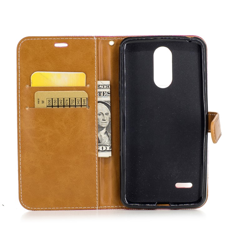 Jean Cloth Texture Leather Stand Phone Cover for LG K4 (2017) EU Version - Rose-8
