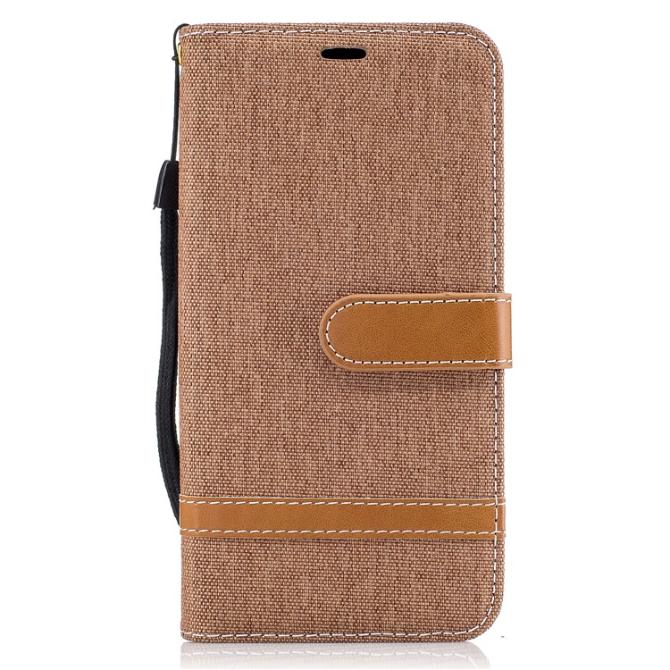 Jean Cloth Texture Leather Card Slots Cover for LG K4 (2017) EU Version - Khaki-2
