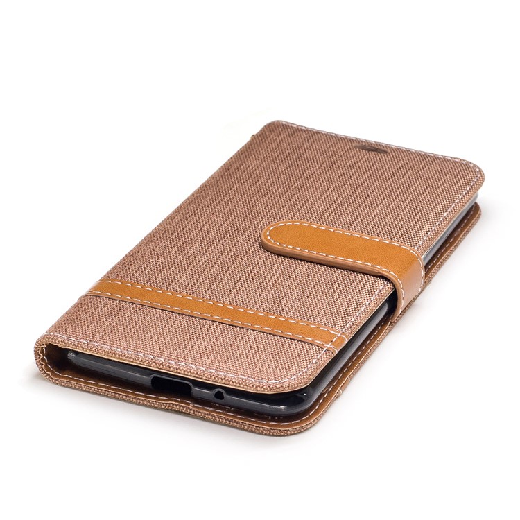 Jean Cloth Texture Leather Card Slots Cover for LG K4 (2017) EU Version - Khaki-6