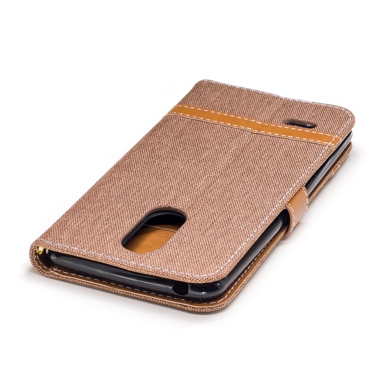 Jean Cloth Texture Leather Card Slots Cover for LG K4 (2017) EU Version - Khaki-7