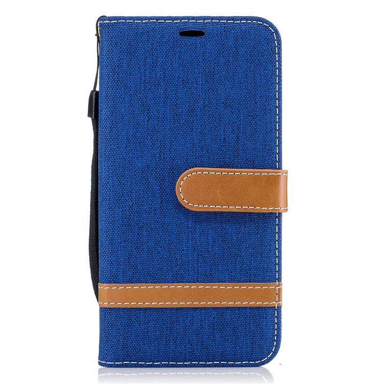 Jean Cloth Texture Leather Card Slots Phone Case for LG K4 (2017) EU Version - Baby Blue-2