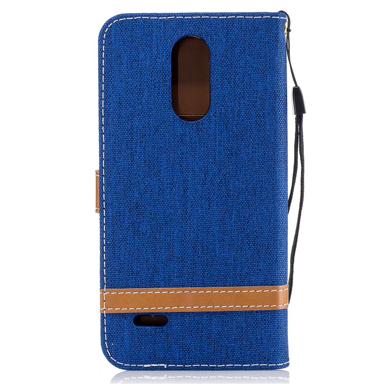 Jean Cloth Texture Leather Card Slots Phone Case for LG K4 (2017) EU Version - Baby Blue-3