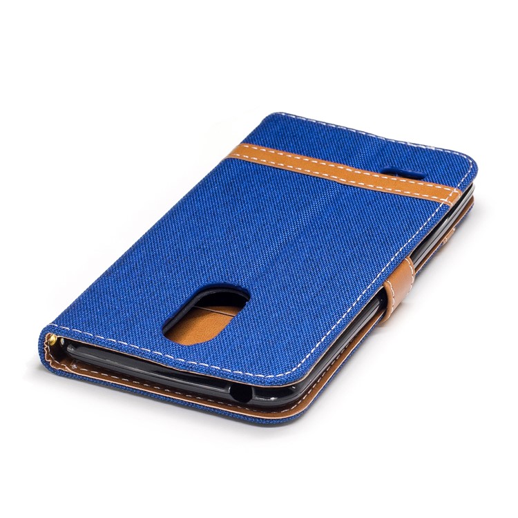 Jean Cloth Texture Leather Card Slots Phone Case for LG K4 (2017) EU Version - Baby Blue-7