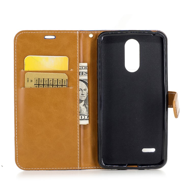 Jean Cloth Texture Leather Card Slots Phone Case for LG K4 (2017) EU Version - Baby Blue-8