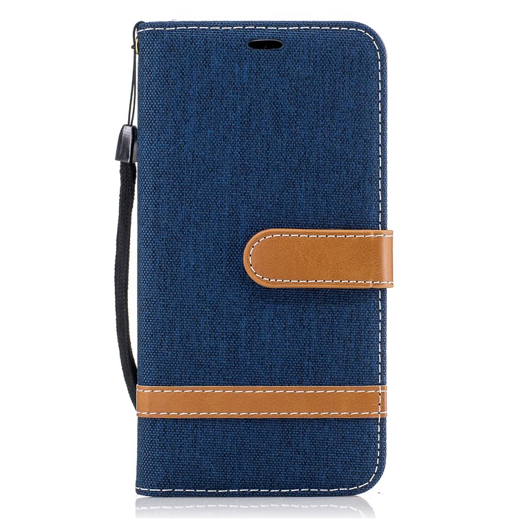 Jean Cloth Texture Leather Card Slots Phone Shell for LG K4 (2017) EU Version - Purple-2