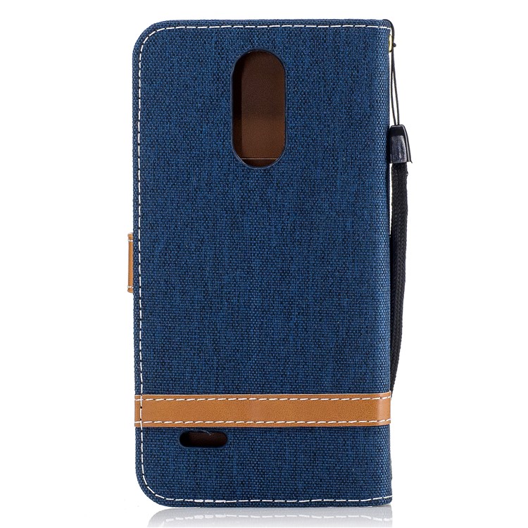 Jean Cloth Texture Leather Card Slots Phone Shell for LG K4 (2017) EU Version - Purple-3