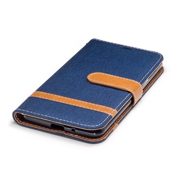 Jean Cloth Texture Leather Card Slots Phone Shell for LG K4 (2017) EU Version - Purple-6