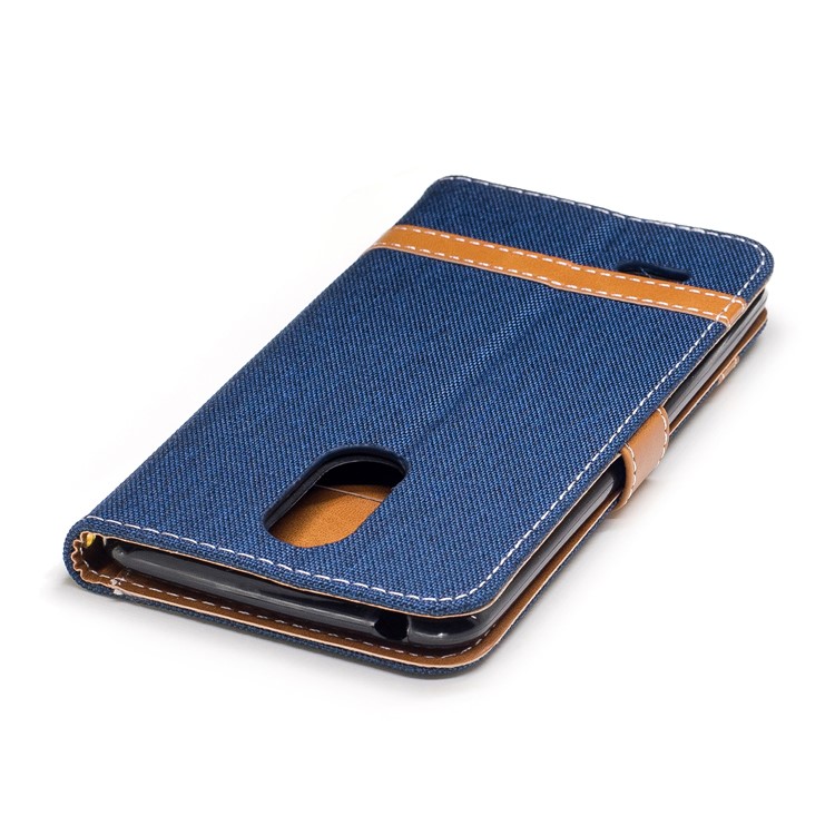 Jean Cloth Texture Leather Card Slots Phone Shell for LG K4 (2017) EU Version - Purple-7
