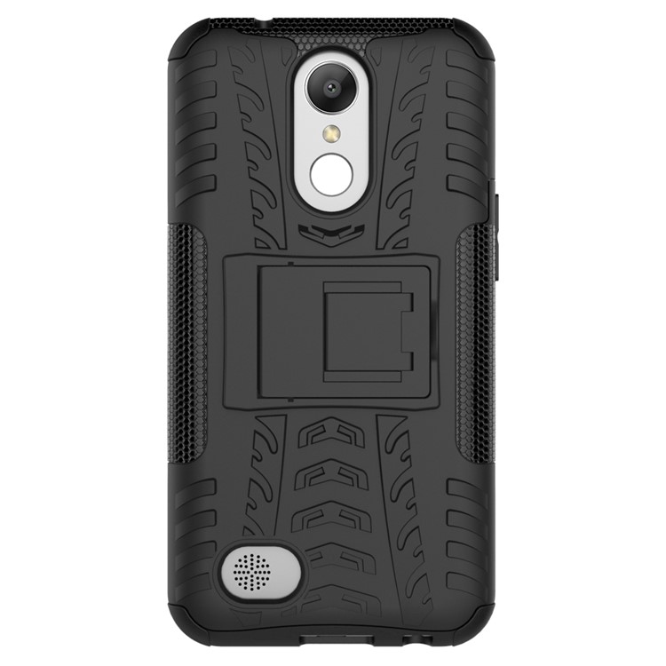Anti-slip PC + TPU Hybrid Case Cover with Kickstand for LG K10 (2017) / LV5 - Black-2