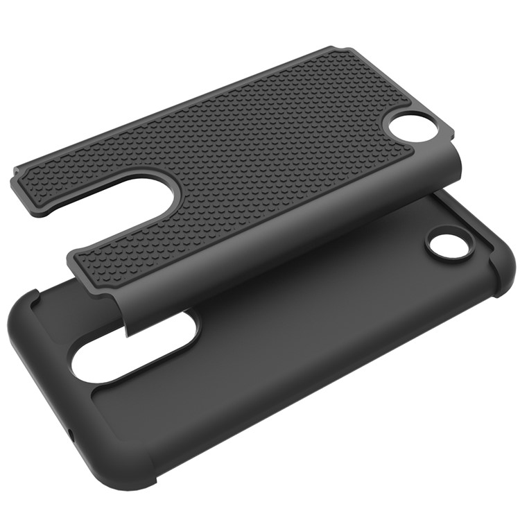 Football Grain Hybrid PC + Silicone Shield Case for LG K4 (2017) US Version - Black-2