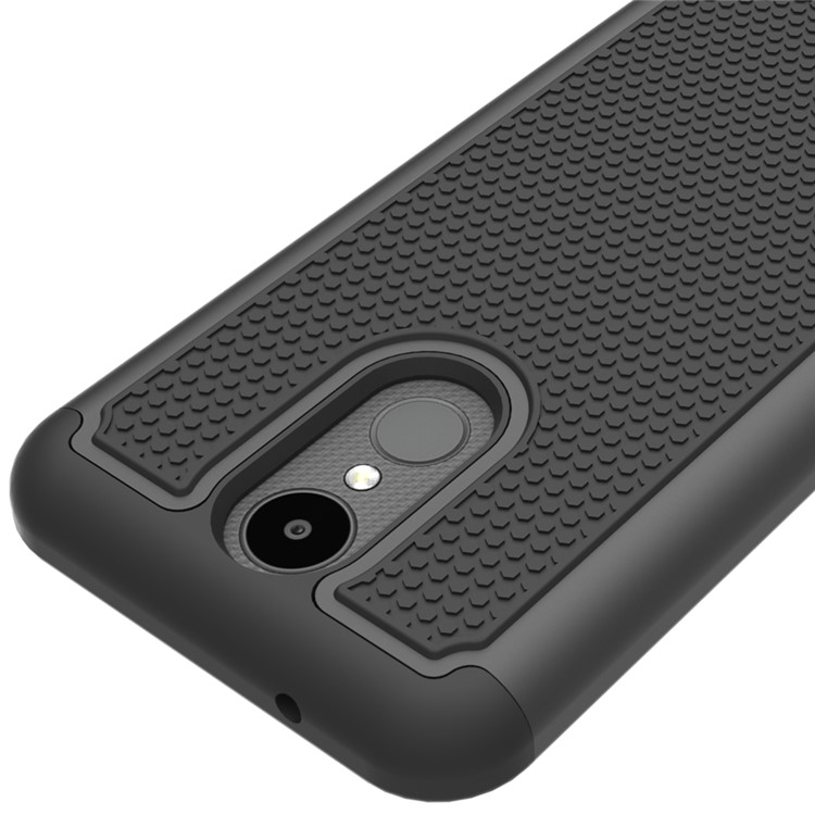 Football Grain Hybrid PC + Silicone Shield Case for LG K4 (2017) US Version - Black-4