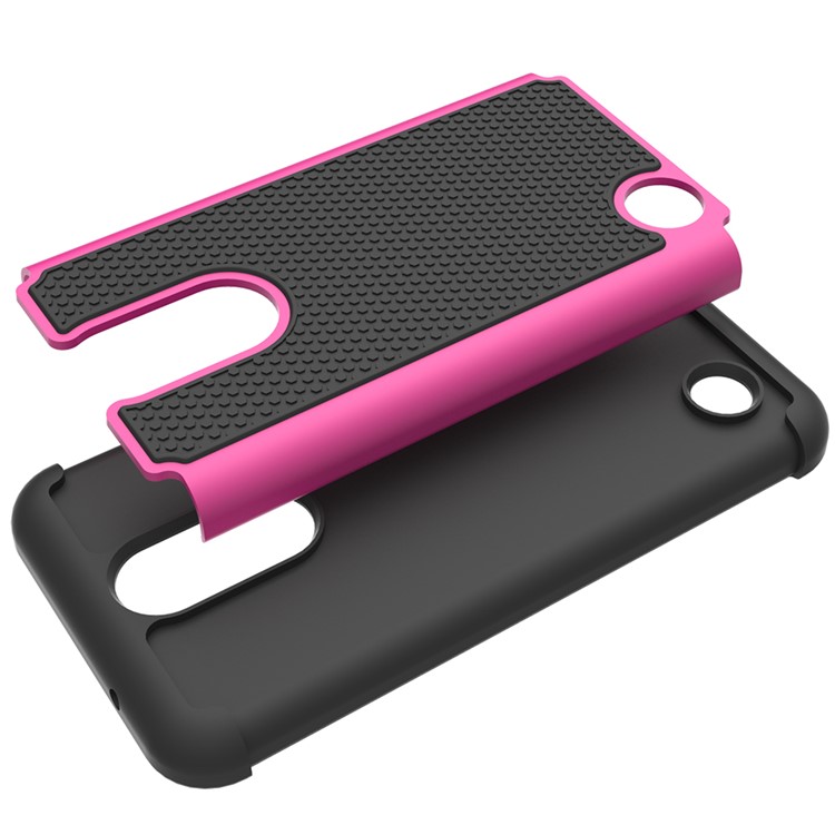 Football Grain Hybrid PC + Silicone Shield Casing for LG K4 (2017) US Version - Rose-2
