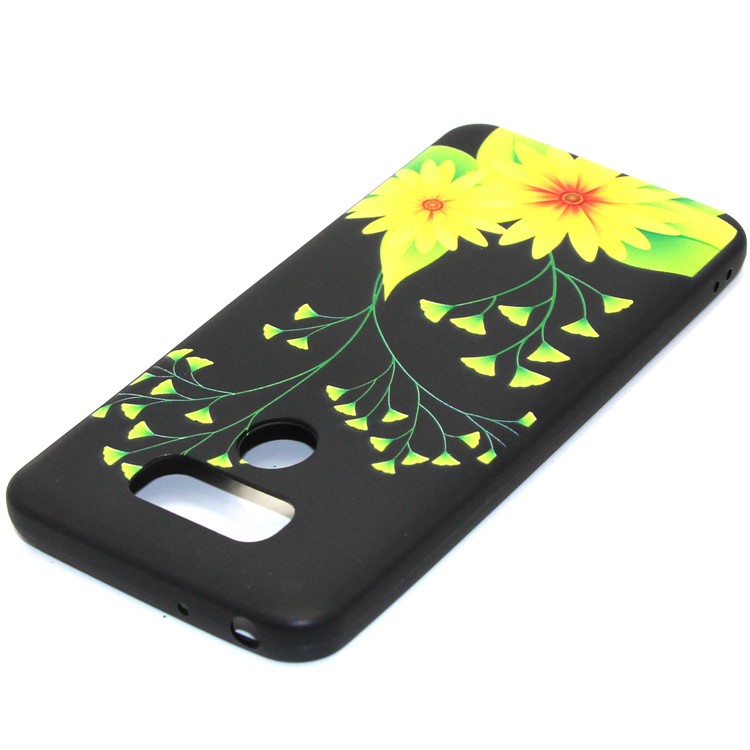 Rubberized Embossment Pattern Printing TPU Case for LG G6 - Ginkgo Leaves and Chrysanthemum-3
