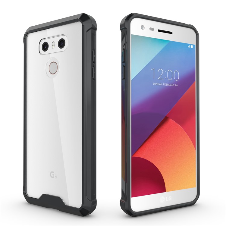 TPU + Transparent Acrylic Mobile Phone Case for LG G6 - Black-1